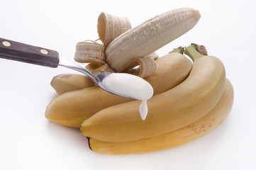cucchiaino di yogurt alla banana