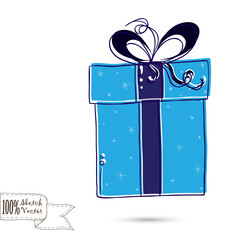 Sketch gift box with bow