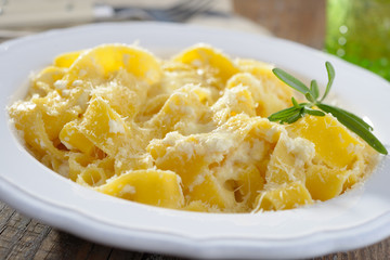 Fettuccine Alfredo with Parmesan cheese