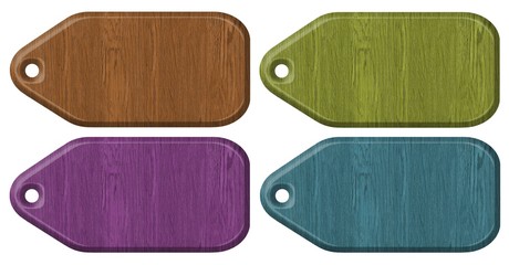 set of wooden tag