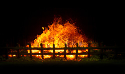 Fire in the fireplace