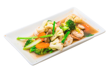 Shrimps with vegetables