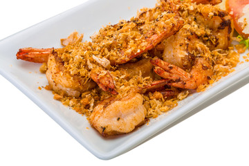 Fried shrimps with garlic