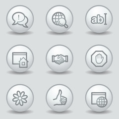 Internet  web icons set 1, circle white matt buttons