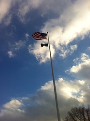 bandera Estadounidense en el Fort Tryon Park en New York City
