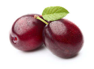 Two fresh plums