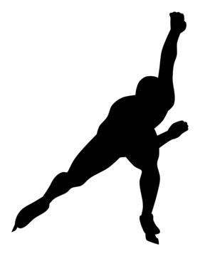 Silhouette of Ice Speed Skater