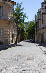 Picturesque narrow street in the city center