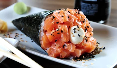 Rolgordijnen Japanese food - Temaki © marcelokrelling