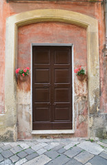 Wooden door. Tricase. Puglia. Italy.