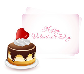 Happy Valentine's Day Card with Cake