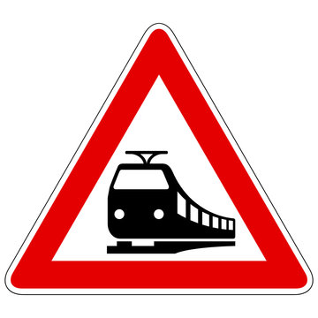 Unbeschrankter Bahn&uuml;bergang &ndash; Gefahrzeichen