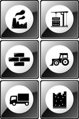 set of glossy industrial icons