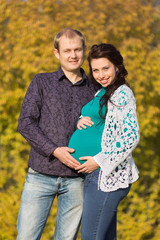 Obraz premium Attractive family in the park