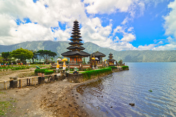 Pura Ulun Danu temple on a lake Beratan. Bali
