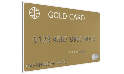 3D Gold Credit Card
