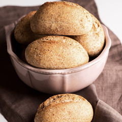 bread buns in bowl square