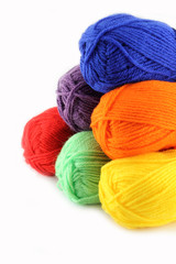 Wool on white background