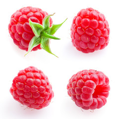 Raspberry. Fruit isolated on white. Set