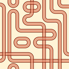 intertwist retro tapes on dark background seamless pattern