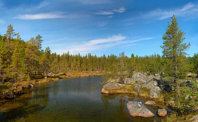 Muurstickers Lake Inari, Lappland, Finland, Scandinavia, Europe © Pecold