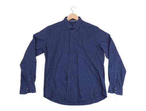 Blue Cotton Mens Shirt. On The Rack.