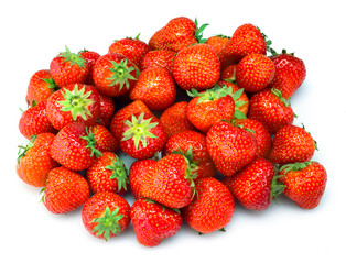 Fresh strawberries on white background