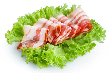 Bacon rolls on white background