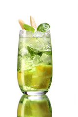 Mojito drink cocktail with ice