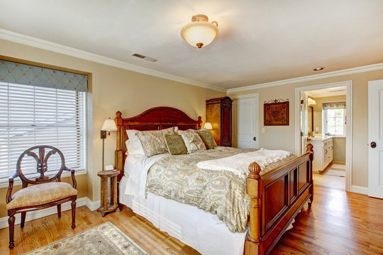 Large rustic furnished bedroom