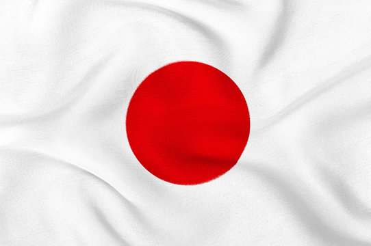 Fototapeta Fabric texture of the flag of Japan