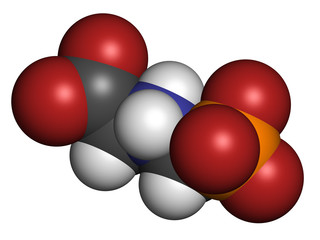 Glyphosphate herbicide molecule.