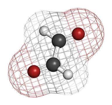 Glyoxal dialdehyde molecule. Present in fermented food.