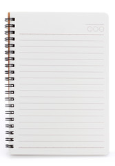 Note book on white background.