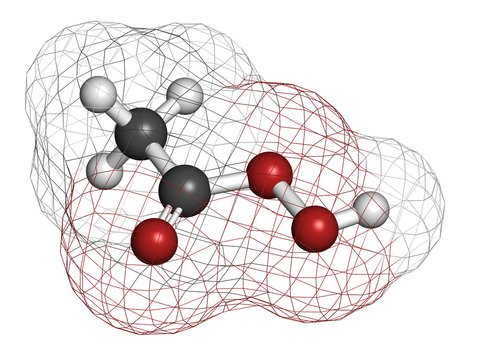 Peracetic Acid (peroxyacetic Acid, Paa) Disinfectant Molecule.