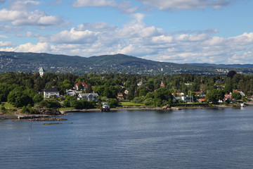 Fototapeta premium Houses on the Oslo fjord, Norway