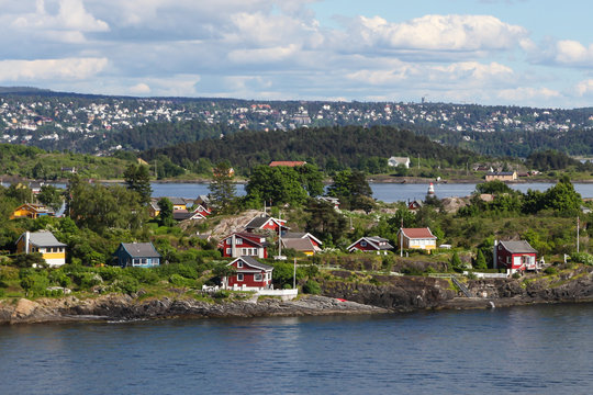 House on an island in the Oslo fjord, Norway