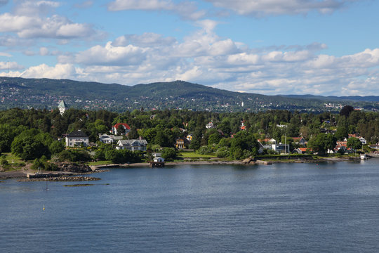 Houses on the Oslo fjord, Norway