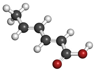 Sorbic acid food preservative molecule.