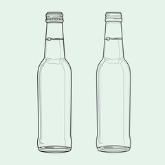 soda bottle out line vector