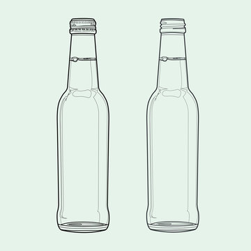 soda bottle out line vector