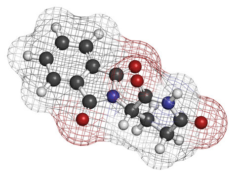 Thalidomide theratogenic drug molecule.