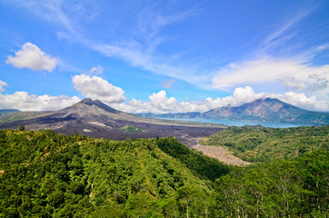 View on Batur volcano and lake, Bali, Indonesia