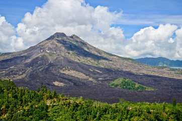 View on Batur volcano and lake, Bali, Indonesia