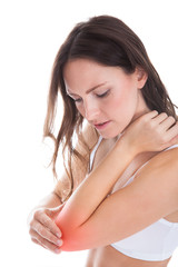 Woman Suffering From Elbow Pain