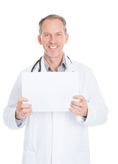 Doctor Pointing On Placard