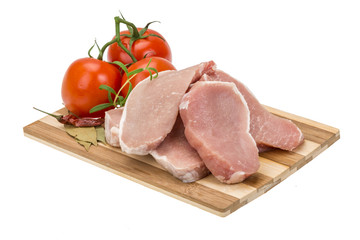 Raw pork steak