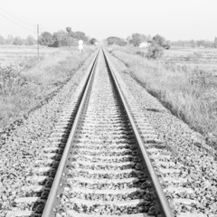 Fototapeta premium black and white railway