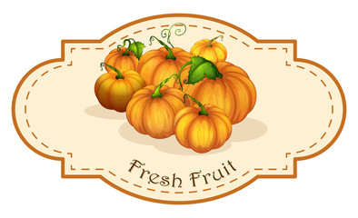 A fresh fruit label with squash