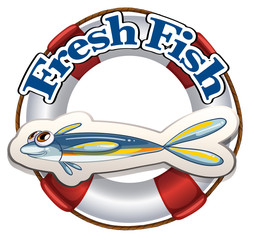 A fresh fish label